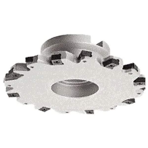Iscar - Shell Mount B Connection, 63/64" Depth of Cut, 100mm Cutter Diam, 1-1/16" Hole Diam, 10 Tooth Indexable Slotting Cutter - FDN-LN12 Toolholder, LNET Insert - Exact Industrial Supply