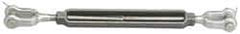 Value Collection - 5,200 Lb Load Limit, 3/4" Thread Diam, 6" Take Up, Stainless Steel Jaw & Jaw Turnbuckle - 8-1/8" Body Length, 1-1/16" Neck Length, 17" Closed Length - Exact Industrial Supply