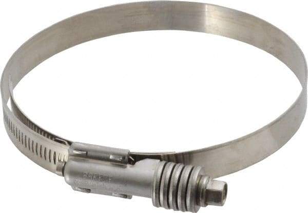 IDEAL TRIDON - Stainless Steel Auto-Adjustable Worm Drive Clamp - 5/8" Wide x 5/8" Thick, 4-1/4" Hose, 4-1/4 to 5-1/8" Diam - Exact Industrial Supply
