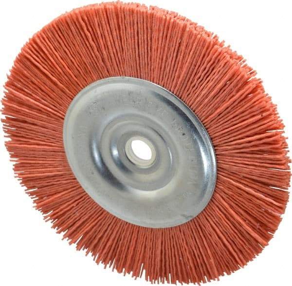 Dico - 6" OD, 5/8" Arbor Hole, Crimped Nylon Wheel Brush - 3/8" Face Width - Exact Industrial Supply