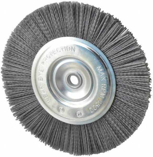 Dico - 8" OD, 5/8" Arbor Hole, Crimped Nylon Wheel Brush - 3/8" Face Width - Exact Industrial Supply