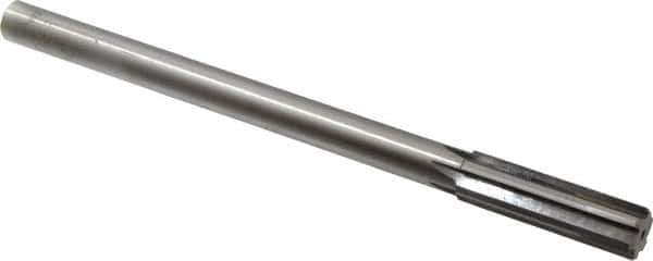 Made in USA - 0.662" Carbide-Tipped 6 Flute Chucking Reamer - Straight Flute, 9/16" Straight Shank, 2-1/4" Flute Length, 9" OAL - Exact Industrial Supply