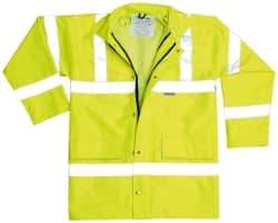 OccuNomix - Size 5XL Cold Weather & High Visibility Jacket - Yellow, Polyester, Zipper, Snaps Closure, 55 to 58" Chest - Exact Industrial Supply
