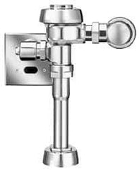 Sloan Valve Co. - 1-1/4" Spud Coupling, 3/4" Pipe, Urinal Automatic Flush Valve - Handle Opening, 1 Gal per Flush, Metal Cover, Powered by Electrical Line with 24 Volt Step Down Transformer - Exact Industrial Supply
