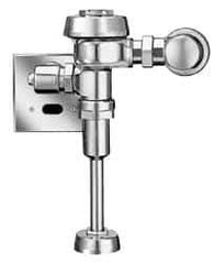 Sloan Valve Co. - 3/4" Spud Coupling, 3/4" Pipe, Urinal Automatic Flush Valve - Handle Opening, 1 Gal per Flush, Metal Cover, Powered by Electrical Line with 24 Volt Step Down Transformer - Exact Industrial Supply