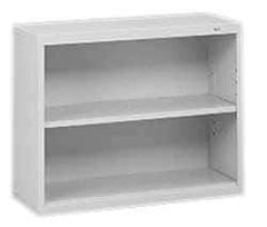 Tennsco - 2 Shelf, 28" High x 34-1/2" Wide Bookcase - 13-1/2" Deep, Steel, Putty - Exact Industrial Supply