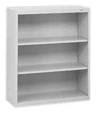 Tennsco - 3 Shelf, 40" High x 34-1/2" Wide Bookcase - 13-1/2" Deep, Steel, Putty - Exact Industrial Supply