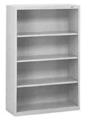 Tennsco - 4 Shelf, 52" High x 34-1/2" Wide Bookcase - 13-1/2" Deep, Steel, Putty - Exact Industrial Supply