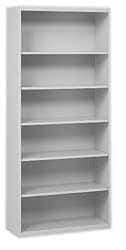 Tennsco - 6 Shelf, 78" High x 34-1/2" Wide Bookcase - 13-1/2" Deep, Steel, Putty - Exact Industrial Supply