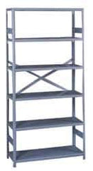 Tennsco - 5 Shelf Commercial Grade Open Steel Shelving - 300 Lb Capacity, 36" Wide x 72" High x 24" Deep, Medium Gray - Exact Industrial Supply