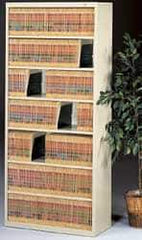 Tennsco - 7 Shelf, 78" High x 34-1/2" Wide Bookcase - 13-1/2" Deep, Steel, Putty - Exact Industrial Supply