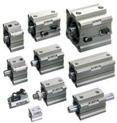 SMC PNEUMATICS - 3/8" Stroke x 1-1/2" Bore Double Acting Air Cylinder - 1/8 Port, 3/8-24 Rod Thread, 145 Max psi, 15 to 160°F - Exact Industrial Supply