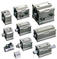 SMC PNEUMATICS - 1-3/4" Stroke x 2-1/2" Bore Double Acting Air Cylinder - 1/4 Port, 1/2-20 Rod Thread, 145 Max psi, 15 to 160°F - Exact Industrial Supply