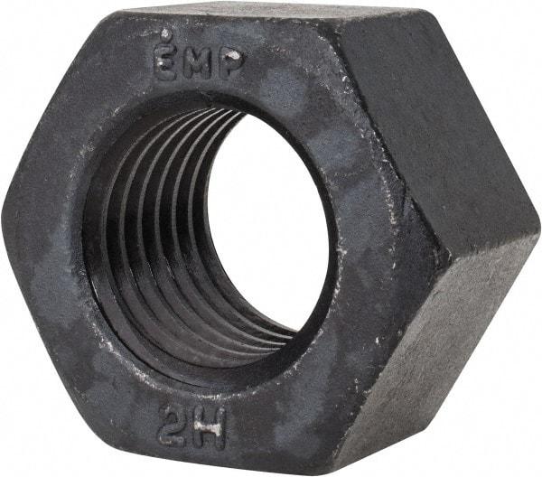 Value Collection - 1-3/8 - 6 UNC Steel Right Hand Heavy Hex Nut - 2-3/16" Across Flats, 1-11/32" High, Uncoated, 2B Class of Fit - Exact Industrial Supply