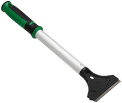 Unger - Carbon Steel 2-Edge Scraper - 4" Blade Width, 12" Long Aluminum Handle - Exact Industrial Supply