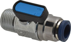 Aignep USA - 3/8" Pipe, 3/8 Thread, Full Port, Brass Standard Ball Valve - Exact Industrial Supply