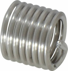 Recoil - M8x1.25 Metric Coarse, 12mm OAL, Free Running Helical Insert - 7-3/8 Free Coils, Tanged, Stainless Steel, Bright Finish, 1-1/2D Insert Length - Exact Industrial Supply