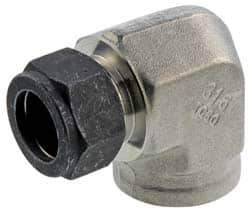 Parker - 5/8" OD, Stainless Steel Female Elbow - 1-1/16" Hex, Comp x FNPT Ends - Exact Industrial Supply