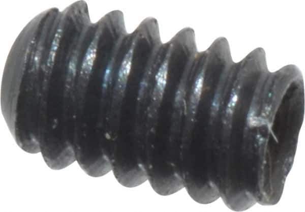 Value Collection - #0-80 UNF, 3/32" OAL, Cup Point Set Screw - Grade 8 Alloy Steel, 0.028" Key - Exact Industrial Supply