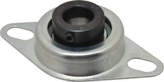 Value Collection - 3/4" ID, 1.2205" OAL x 4-1/2" OAH 2-Bolt Flange - 1,650 Lb Static Cap, 2,830 Lb Dyn Cap, 3-3/8" Btw Mnt Hole Ctrs, Stamped Steel Rubber Mount - Exact Industrial Supply