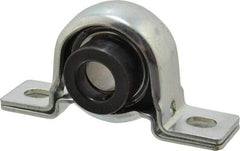 Value Collection - 3/4" ID, 4-1/4" OAL x 2-7/32" OAH Pillow Block - 1,650 Lb Static Cap, 2,830 Lb Dyn Cap, 3.3906" Btw Mnt Hole Ctrs, 1-1/8" Base-to-Ctr Ht, Stamped Steel Rubber Mount - Exact Industrial Supply