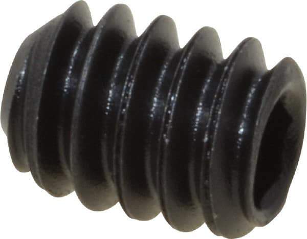 Value Collection - #10-24 UNC, 1/4" OAL, Cup Point Set Screw - Grade 8 Alloy Steel, 3/32" Key - Exact Industrial Supply