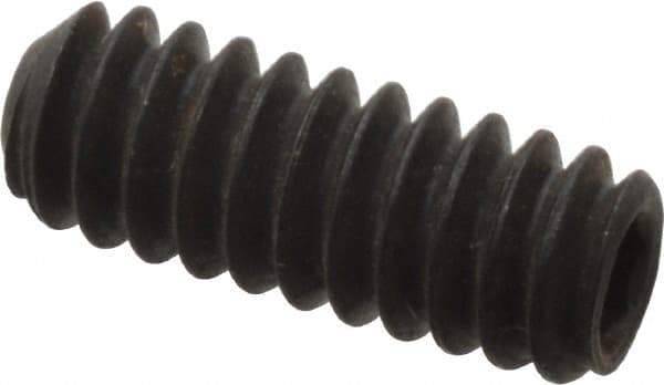 Value Collection - #10-24 UNC, 1/2" OAL, Cup Point Set Screw - Grade 8 Alloy Steel, 3/32" Key - Exact Industrial Supply