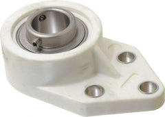 Value Collection - 1" ID, 1-3/8" OAL x 4-9/16" OAH 3 Bolt Flange Mounted Bearing - 1,764 Lb Static Cap, 3,147 Lb Dyn Cap, 1-5/8" Btw Mnt Hole Ctrs, Stainless Steel - Exact Industrial Supply