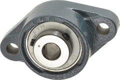 Value Collection - 1/2" ID, 2-7/32" OAW x 3-7/8" OAL x 2-7/32" OAH 2-Bolt High Temperature Flange Bearing - 1,650 Lb Static Cap, 2,830 Lb Dyn Cap, 3" Btw Mnt Hole Ctrs, 19/32" Base-to-Ctr Ht, Cast Iron - Exact Industrial Supply