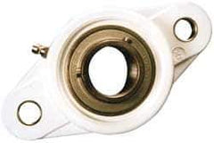 Value Collection - 3/4" ID, 1-5/16" OAL x 4-7/16" OAH 2-Bolt Flange Mounted Bearing - 1,495 Lb Static Cap, 2,877 Lb Dyn Cap, 3.5469" Btw Mnt Hole Ctrs, SS Thermoplastic - Exact Industrial Supply