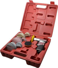 Chicago Pneumatic - 15,000 OPM, 21 CFM Air Consumption, Right Angle Air Orbital Sander - Round Pad, 1/4" Inlet - Exact Industrial Supply