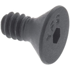 Value Collection - #4-48 UNF Hex Socket Drive, 82° Flat Screw - Alloy Steel, Black Oxide Finish, Fully Threaded, 5/8" OAL - Exact Industrial Supply