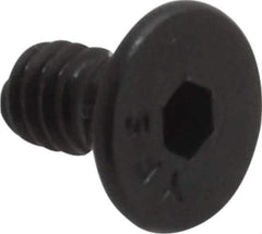 Value Collection - #5-40 UNC Hex Socket Drive, 82° Flat Screw - Alloy Steel, Black Oxide Finish, Fully Threaded, 1/4" OAL - Exact Industrial Supply