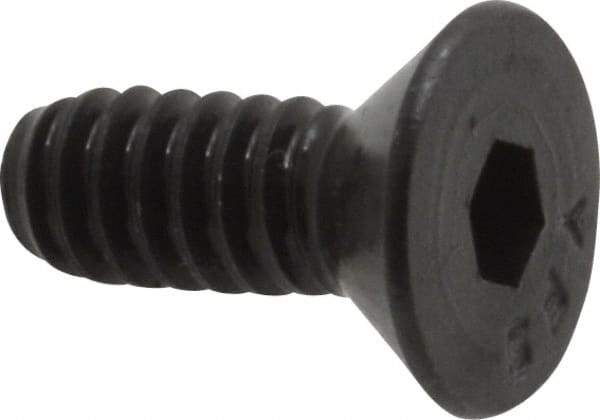 Value Collection - #10-24 UNC Hex Socket Drive, 82° Flat Screw - Alloy Steel, Black Oxide Finish, Fully Threaded, 1/2" OAL - Exact Industrial Supply