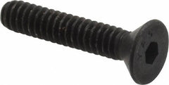 Value Collection - #10-24 UNC Hex Socket Drive, 82° Flat Screw - Alloy Steel, Black Oxide Finish, Fully Threaded, 1" OAL - Exact Industrial Supply