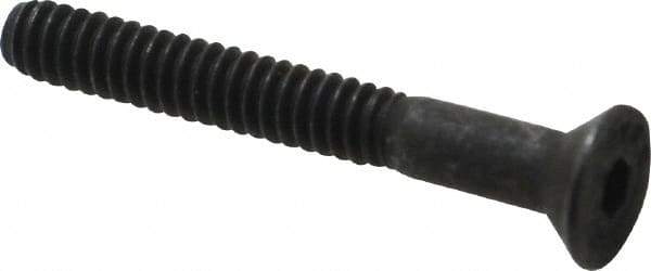 Value Collection - #10-24 UNC Hex Socket Drive, 82° Flat Screw - Alloy Steel, Black Oxide Finish, Partially Threaded, 1-1/2" OAL - Exact Industrial Supply