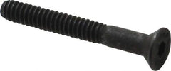 Value Collection - #10-24 UNC Hex Socket Drive, 82° Flat Screw - Alloy Steel, Black Oxide Finish, Partially Threaded, 1-1/2" OAL - Exact Industrial Supply