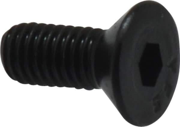 Value Collection - #10-32 UNF Hex Socket Drive, 82° Flat Screw - Alloy Steel, Black Oxide Finish, Fully Threaded, 1/2" OAL - Exact Industrial Supply