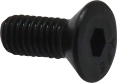 Value Collection - #10-32 UNF Hex Socket Drive, 82° Flat Screw - Alloy Steel, Black Oxide Finish, Fully Threaded, 1/2" OAL - Exact Industrial Supply