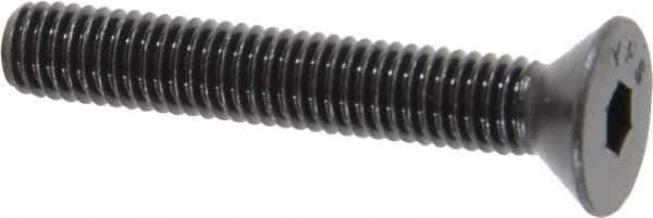 Value Collection - #10-32 UNF Hex Socket Drive, 82° Flat Screw - Alloy Steel, Black Oxide Finish, Fully Threaded, 1-1/4" OAL - Exact Industrial Supply
