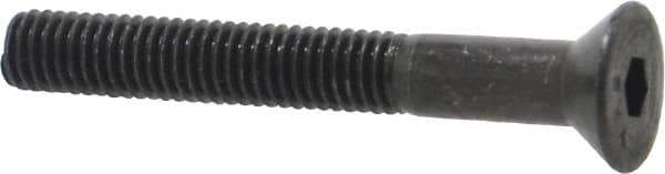 Value Collection - #10-32 UNF Hex Socket Drive, 82° Flat Screw - Alloy Steel, Black Oxide Finish, Partially Threaded, 1-1/2" OAL - Exact Industrial Supply