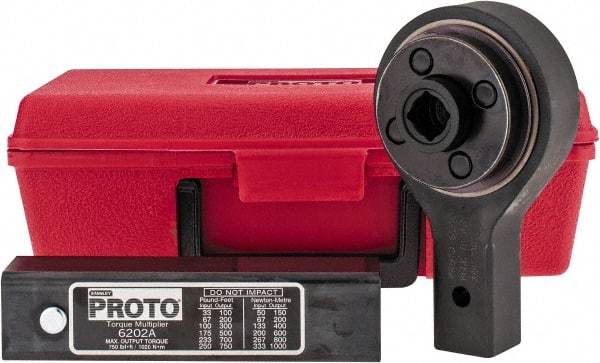 Proto - 3/4" Output Drive, 750 Ft/Lb Max Output, Single Stage Torque Wrench Multiplier - 3.3:1 Gear Ratio, 3.33:1 Effective Multiplier Ratio, 3.1" Head Thickness - Exact Industrial Supply
