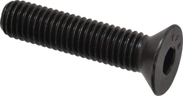 Value Collection - 1/2-13 UNC Hex Socket Drive, 82° Flat Screw - Alloy Steel, Black Oxide Finish, Fully Threaded, 2-1/4" OAL - Exact Industrial Supply