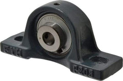 Value Collection - 1/2" ID, 2-3/8" OAW x 5" OAL x 2-3/8" OAH High Temperature Ball Bearing Pillow Block - 1,650 Lb Static Cap, 2,830 Lb Dyn Cap, 3-3/4" Btw Mnt Hole Ctrs, 1-3/16" Base-to-Ctr Ht, Cast Iron - Exact Industrial Supply