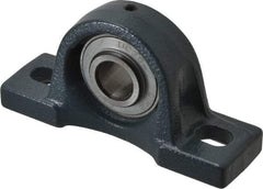 Value Collection - 3/4" ID, 2-17/32" OAW x 5" OAL x 2-17/32" OAH High Temperature Ball Bearing Pillow Block - 1,650 Lb Static Cap, 2,830 Lb Dyn Cap, 3-3/4" Btw Mnt Hole Ctrs, 1-5/16" Base-to-Ctr Ht, Cast Iron - Exact Industrial Supply