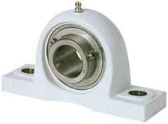 Value Collection - 1-1/4" ID, 1-1/2" OAL x 3-5/16" OAH Pillow Block - 2,540 Lb Static Cap, 4,383 Lb Dyn Cap, 4-11/16" Btw Mnt Hole Ctrs, SM Thermoplastic - Exact Industrial Supply