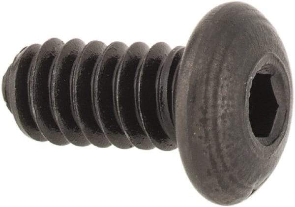 Value Collection - #4-40 UNC Hex Socket Drive, Button Screw - Alloy Steel, Black Oxide Finish, Fully Threaded, 1/4" Length Under Head - Exact Industrial Supply