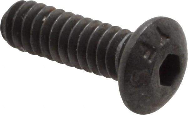 Value Collection - #4-40 UNC Hex Socket Drive, Button Screw - Alloy Steel, Black Oxide Finish, Fully Threaded, 3/8" Length Under Head - Exact Industrial Supply
