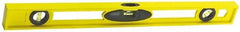 Stanley - 48" Long 3 Vial I-Beam Level - ABS Plastic, Yellow, 1 45°, 1 Level & 1 Plumb Vials - Exact Industrial Supply