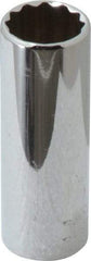 Blackhawk by Proto - 1/4" Drive, Deep Hand Socket - 12 Points, 1-15/16" OAL, Chrome Finish - Exact Industrial Supply